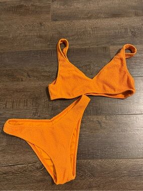 PacSun Orange Textured Bikini Set
